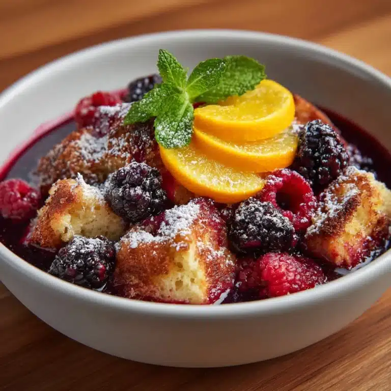 Wild Berry Bread Pudding with Orange Sauce Recipe