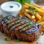 Tremendous Ribeye Steak with French Onions and French Fries Feast Recipe