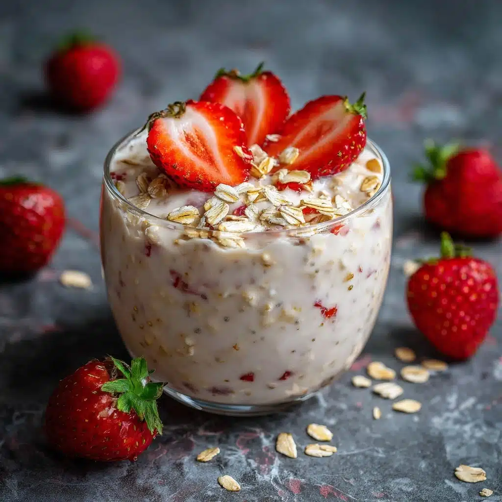 Strawberries and Cream Overnight Oats Recipe