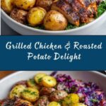 Grilled Chicken with Roasted Potatoes and Veggie Slaw Recipe