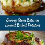 Hearty Steak Bites on Loaded Baked Potatoes Recipe