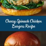 White Cheddar Spinach Chicken Burgers Recipe