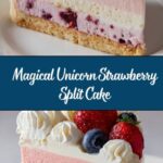 Unicorn No-Bake Strawberry Split Cake Recipe