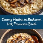 Pastina with Mushroom Leek Parmesan Broth Recipe