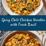 Hot Chili Chicken Noodles with Basil Recipe