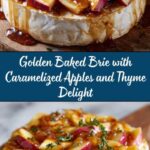 Golden Baked Brie with Caramelized Apples and Thyme Recipe