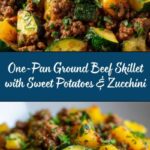 Ground Beef Skillet with Sweet Potatoes & Zucchini Recipe