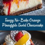 No-Bake Orange Pineapple Swirl Cheesecake Recipe