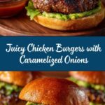 Chicken Burgers with Caramelized Onions Recipe
