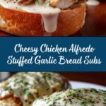 Chicken Alfredo Stuffed Garlic Bread Subs Recipe