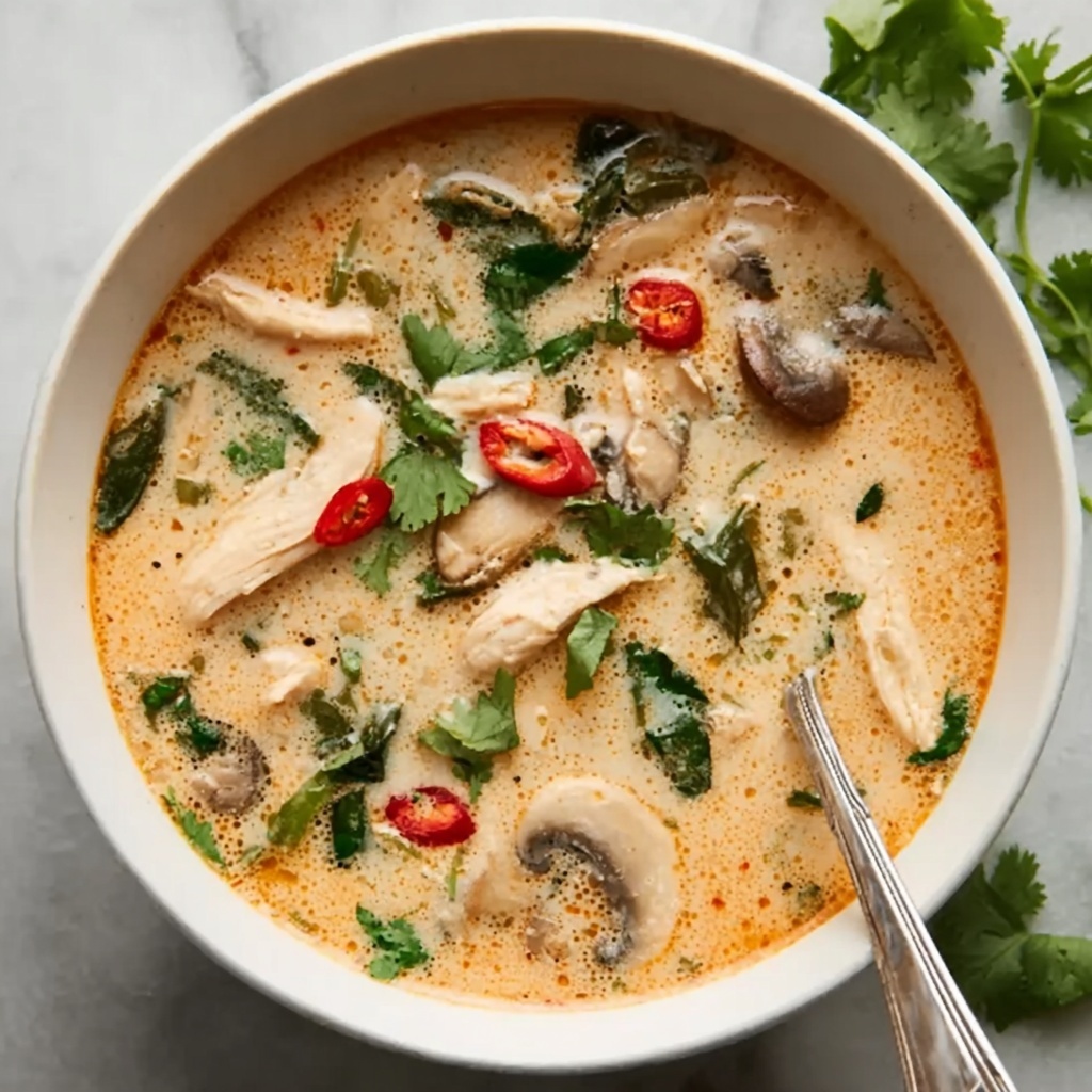 Slow Cooker Tom Kha Soup (Thai Coconut Chicken Soup) Recipe - Recipe Image