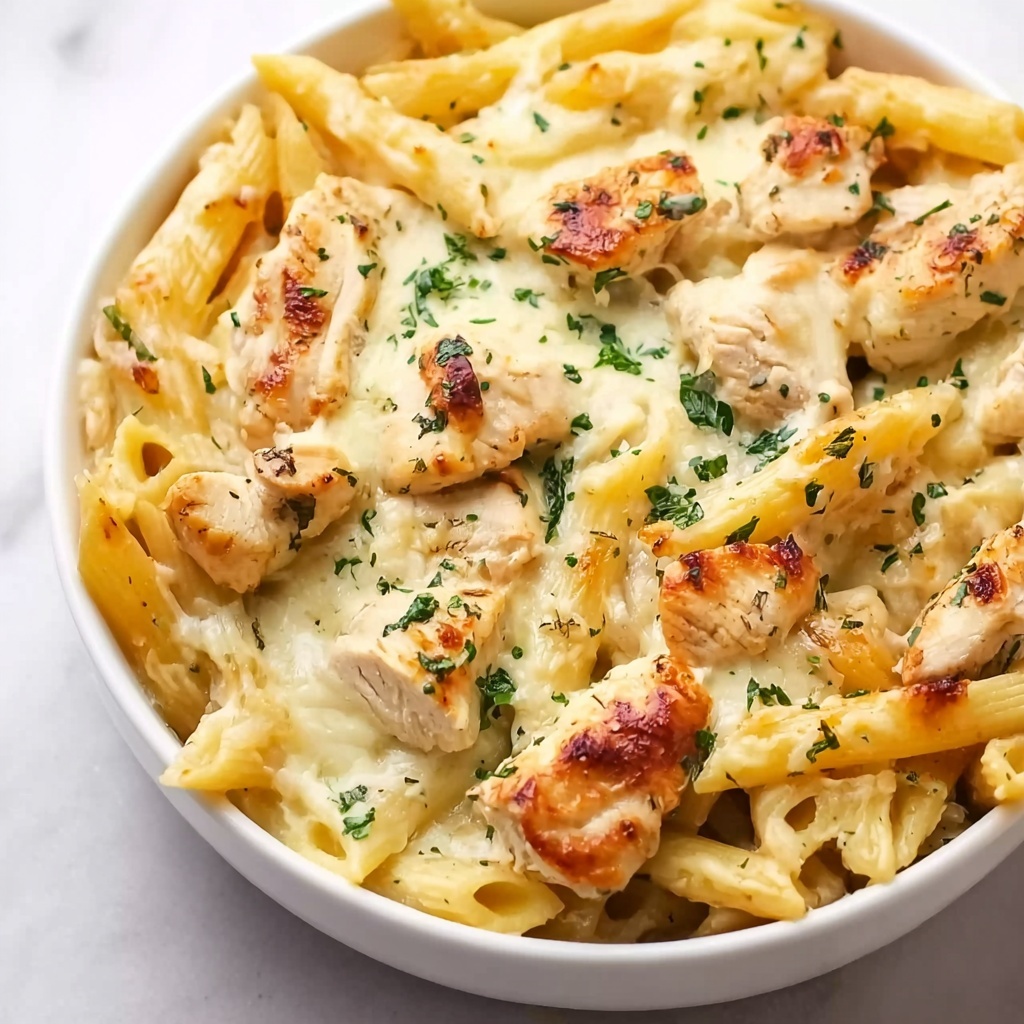 Garlic Parmesan Chicken Pasta Bake Recipe - Recipe Image