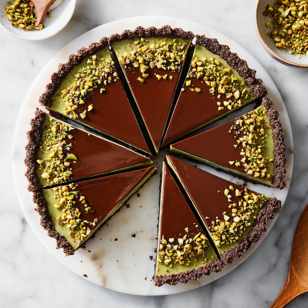 No-Bake Chocolate Tart with Pistachio Paste Recipe - Recipe Image
