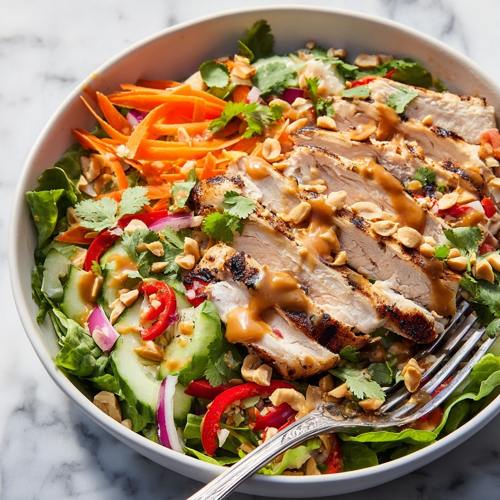 Thai Chicken Salad with Fresh Herbs and Crispy Peanuts Recipe - Recipe Image