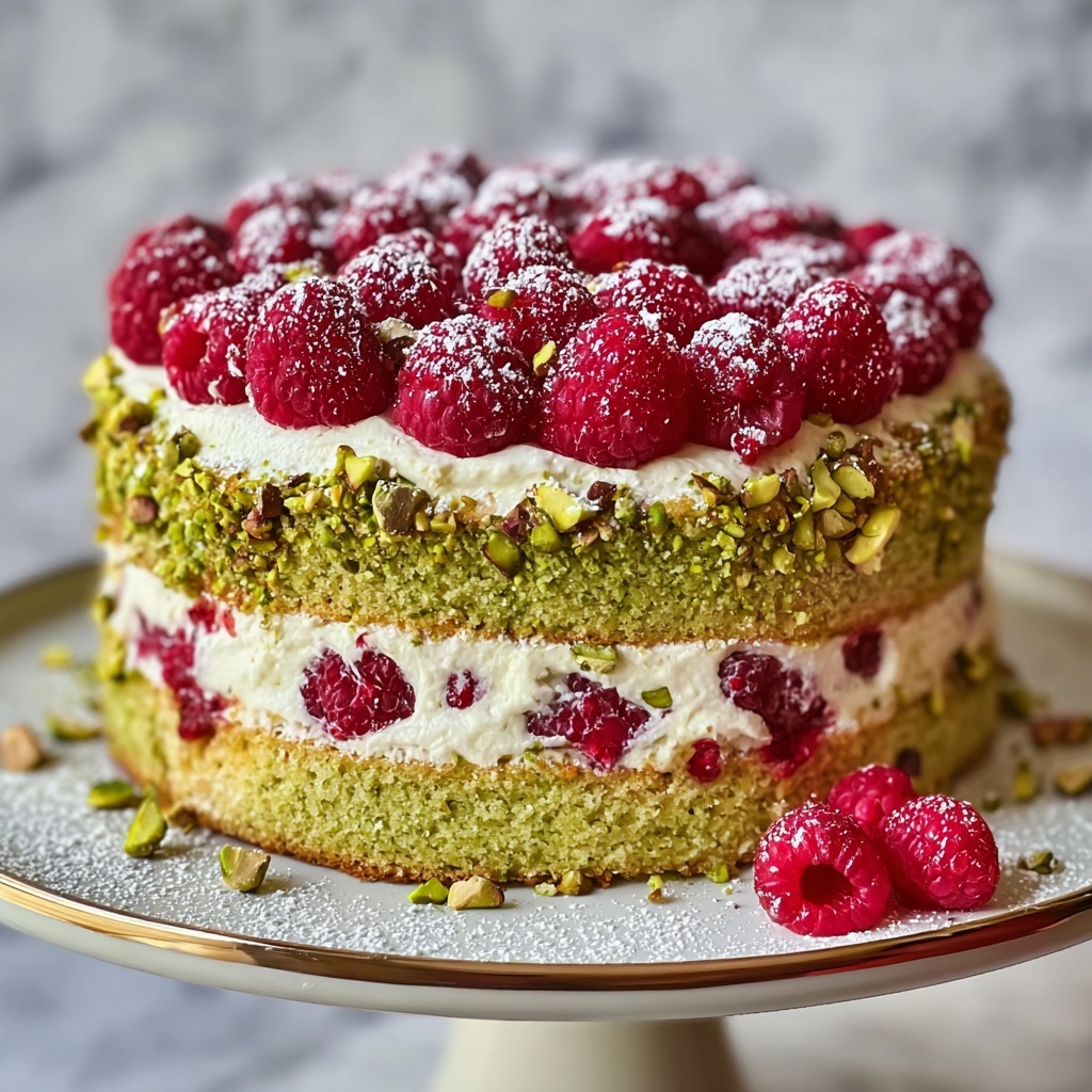 Heavenly Pistachio Raspberry Dream Cake Recipe - Recipe Image