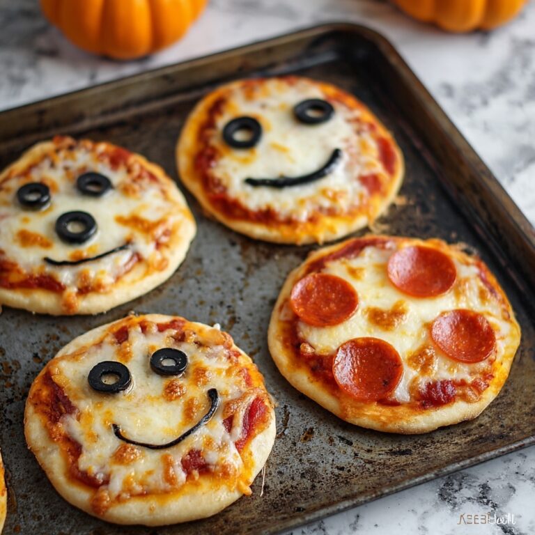 Easy Peasy Mini Halloween Pizzas Recipe