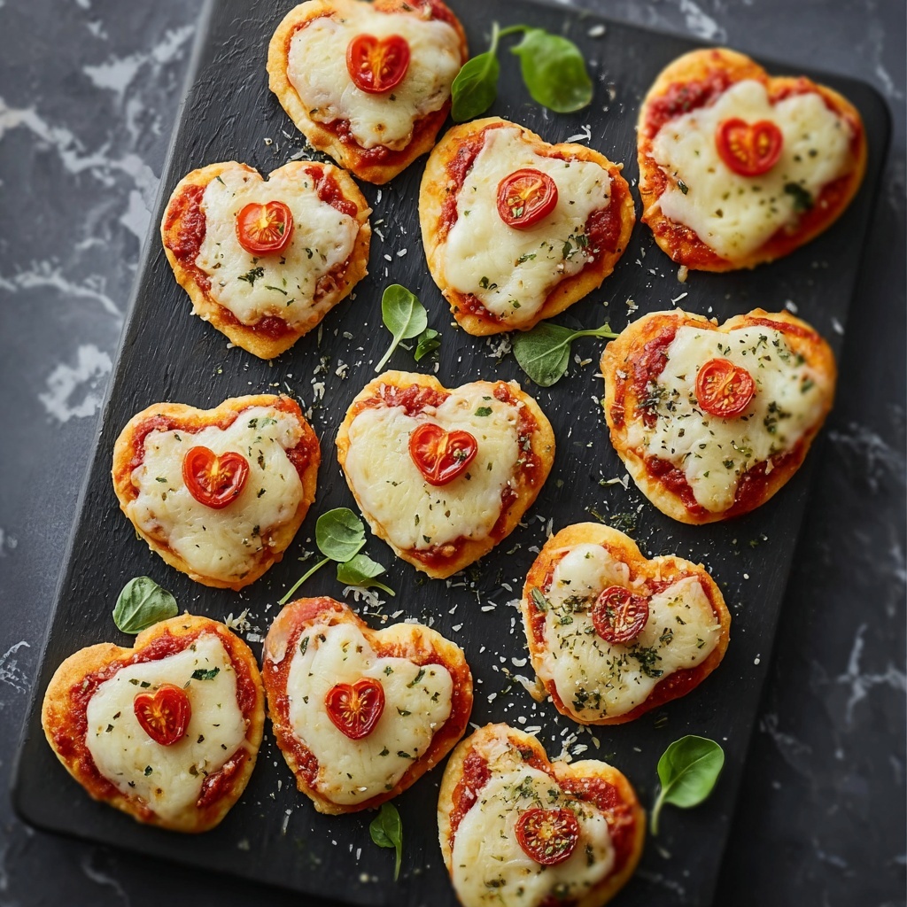 Heart-Shaped Mini Pizzas for a Romantic Dinner at Home Recipe - Recipe Image