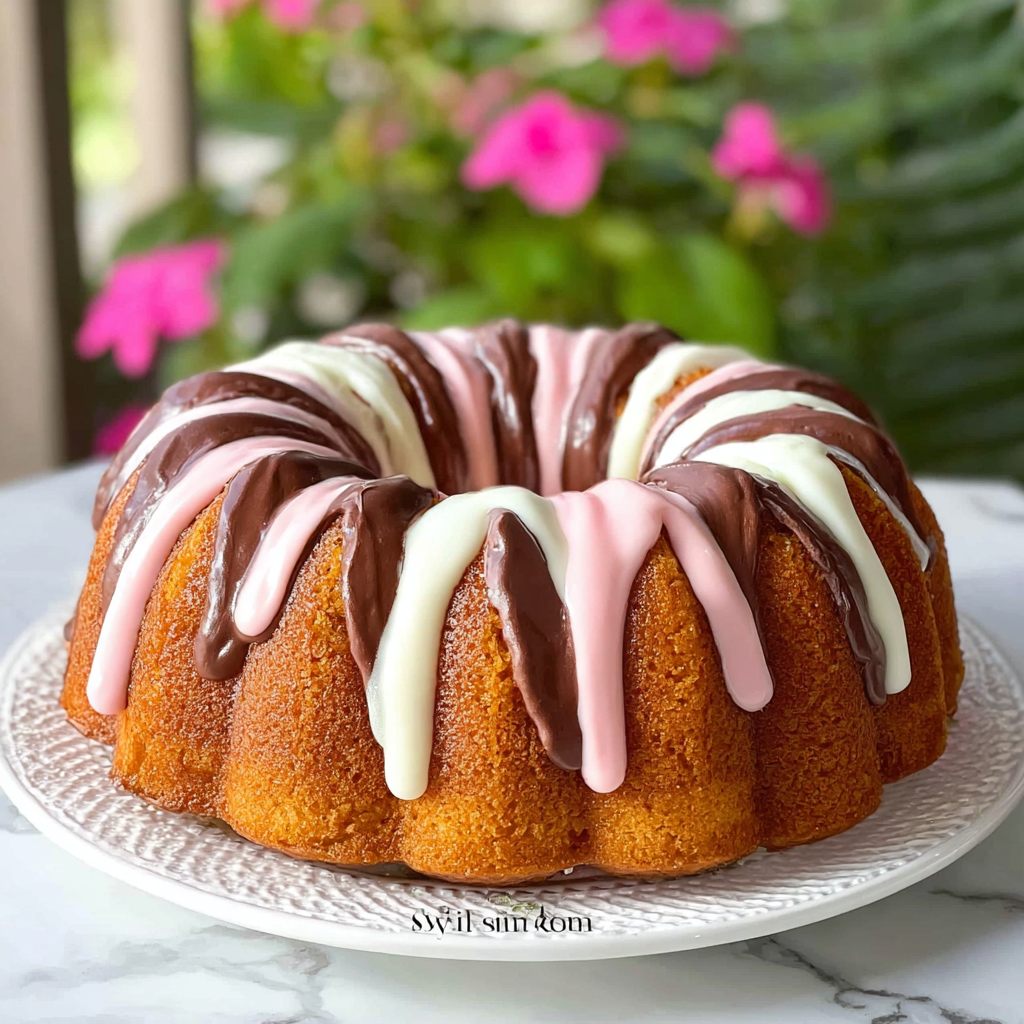 Neapolitan Pound Cake Recipe - Recipe Image