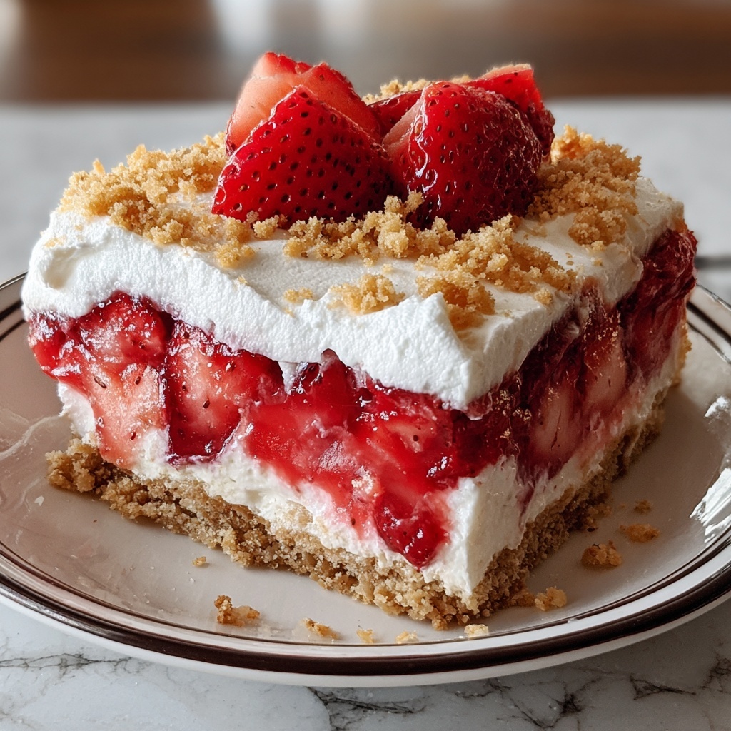 Simple No Bake Strawberry Cheesecake Lasagna Recipe - Recipe Image