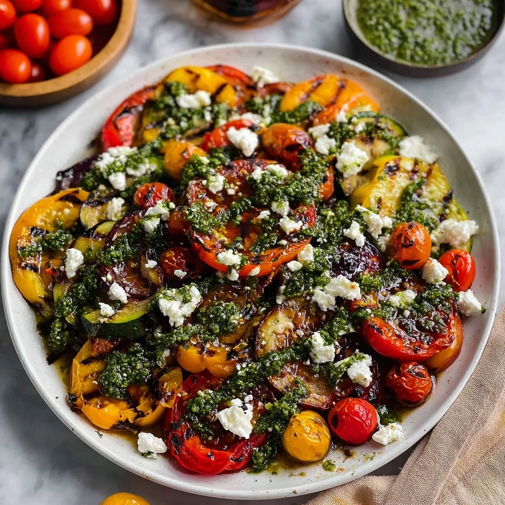Summer Roasted Vegetable and Farro Salad with Chimichurri Dressing Recipe - Recipe Image