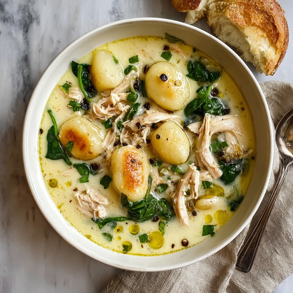 Creamy Chicken Gnocchi Soup with Garlic Recipe - Recipe Image