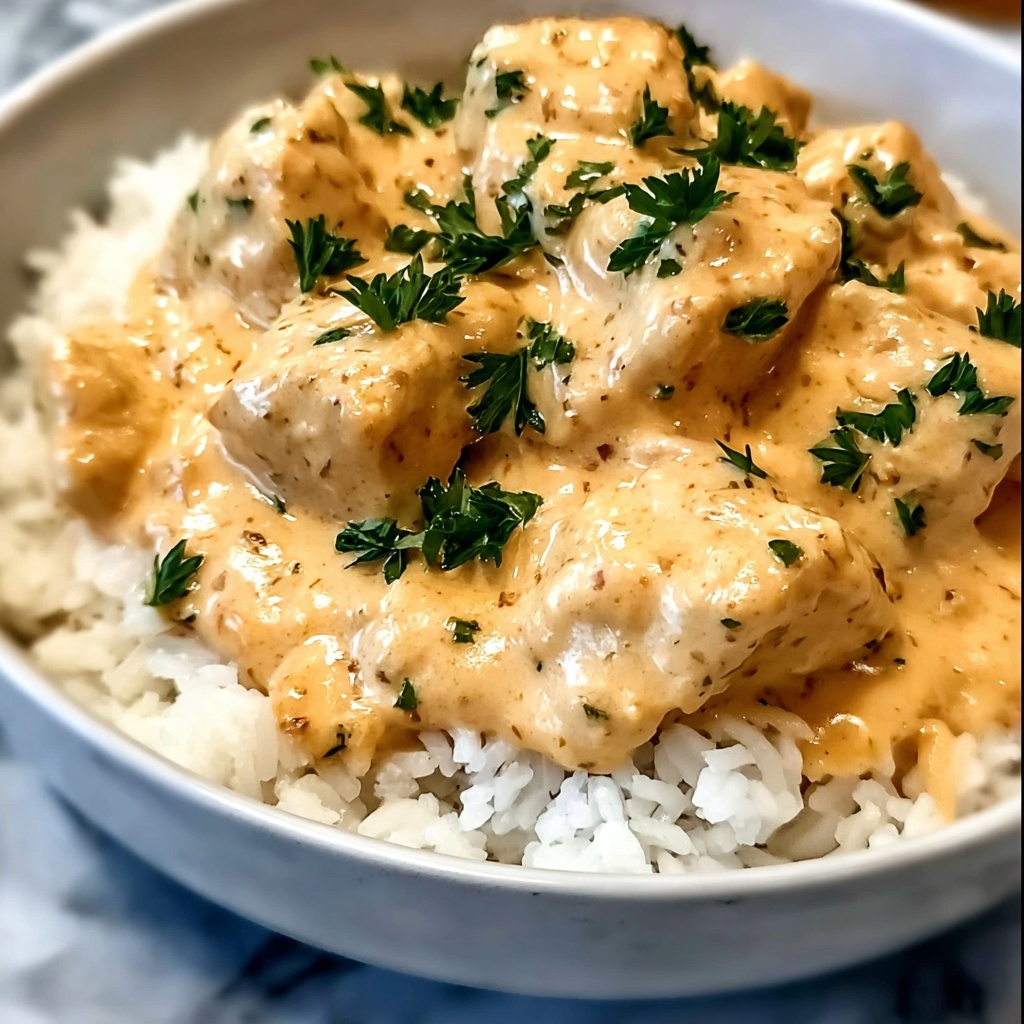 Creamy Smothered Chicken and Rice Recipe - Recipe Image