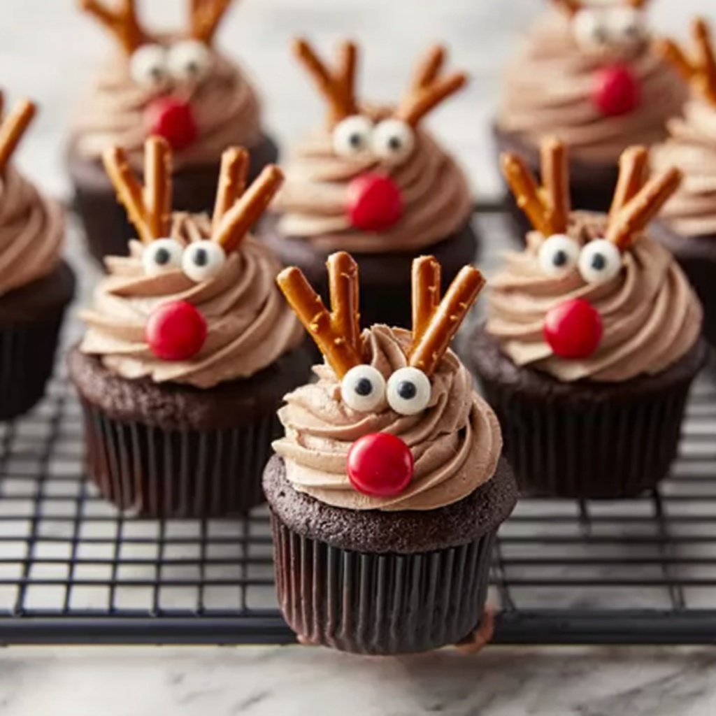 Easy Reindeer Cupcakes Recipe - Recipe Image
