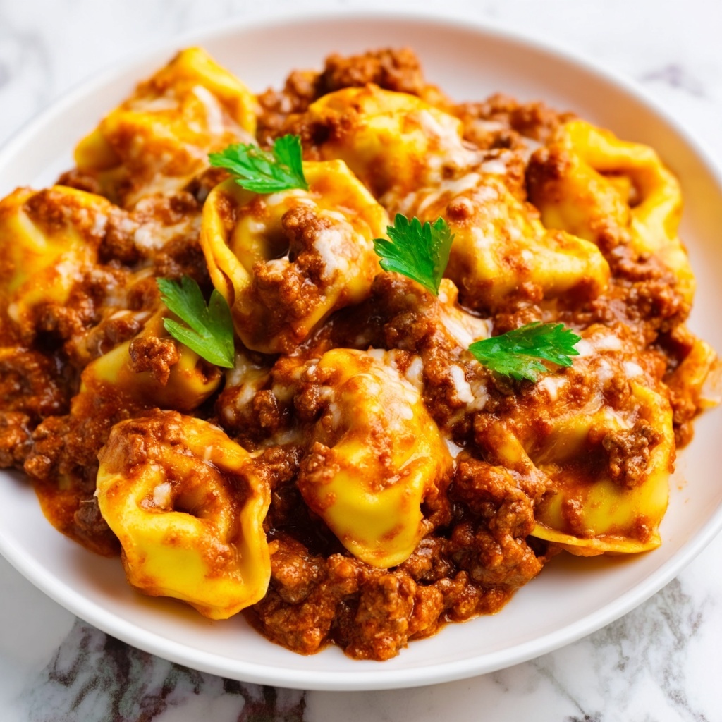 Cheesy Beef Tortellini Enchilada Casserole Recipe - Recipe Image