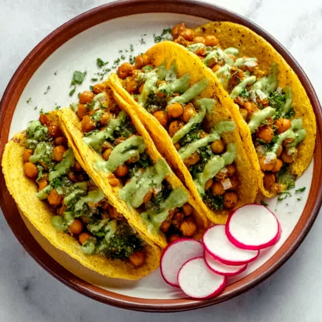 Smoky Beans and Greens Tacos with Aji Verde Recipe - Recipe Image