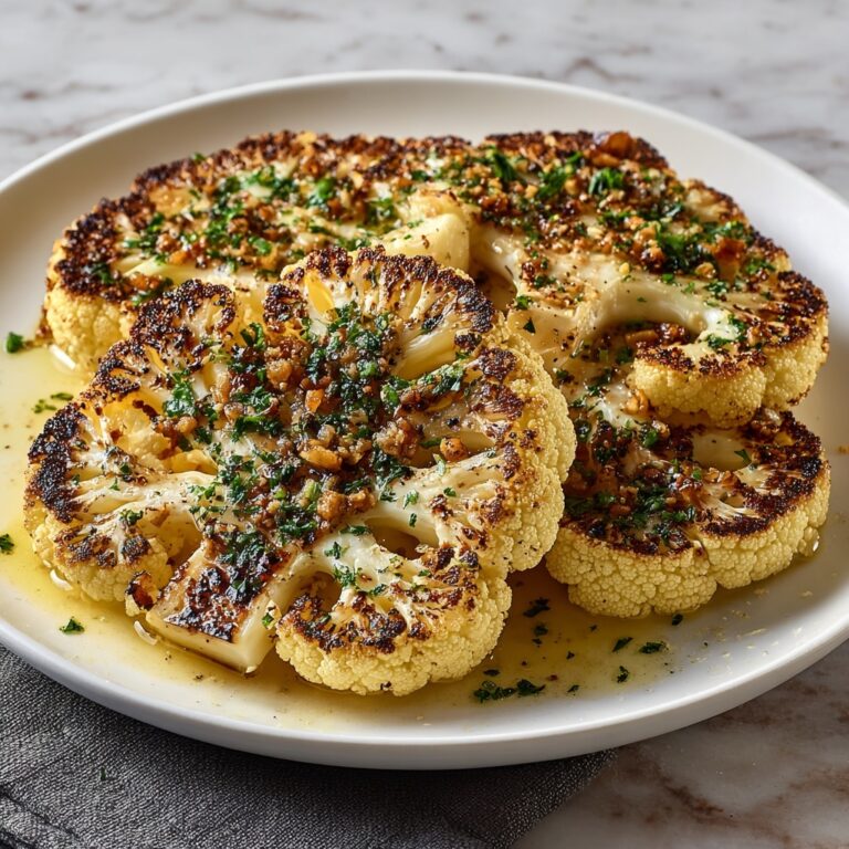 Roasted Garlic Cauliflower Steaks Recipe