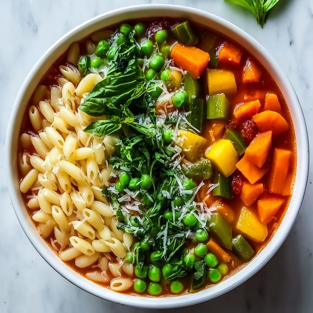 Hearty Vegetable Minestrone Soup with Pasta and Parmesan Recipe - Recipe Image