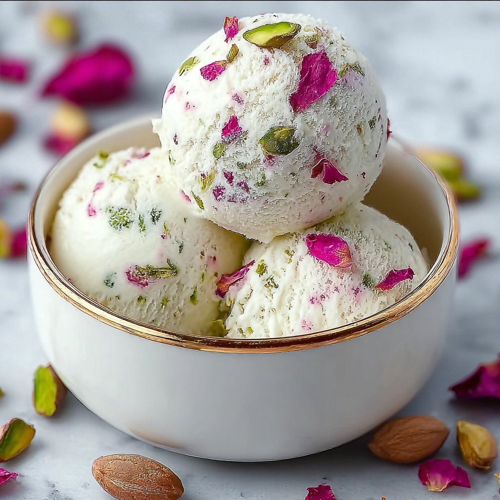 Rose Pistachio No-Churn Ice Cream Recipe - Recipe Image
