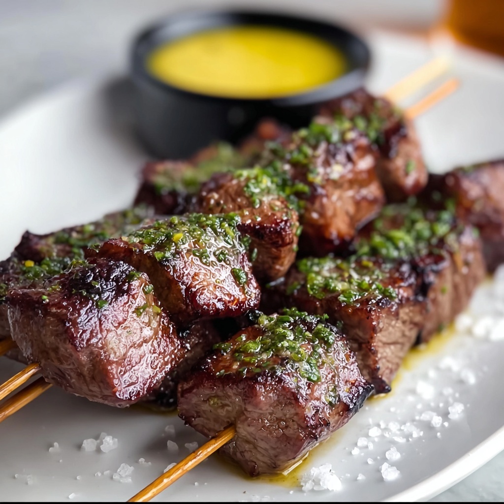 Grilled Beef Skewers Basted in Bone Marrow Fat Recipe - Recipe Image