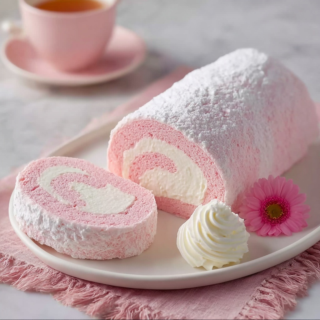 Japanese Cotton Candy Swiss Cake Roll Recipe - Recipe Image