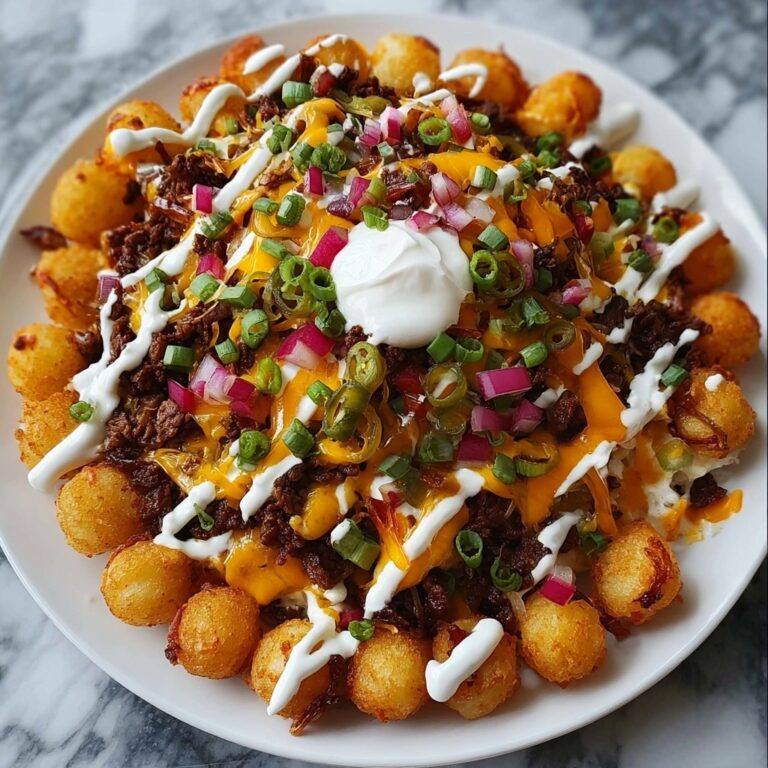 Loaded Cowboy BBQ Tater Tot Nachos Recipe