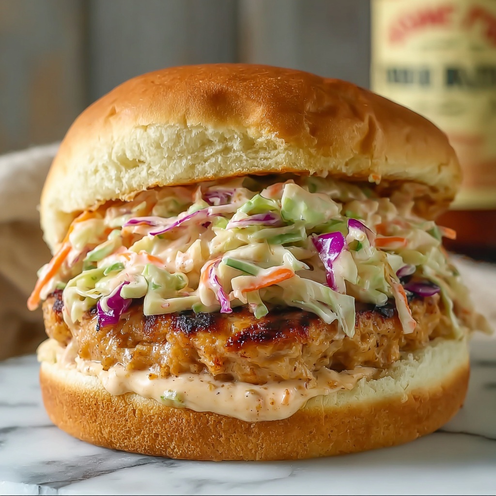 Buffalo Ranch Coleslaw Topped Chicken Sandwich Recipe - Recipe Image