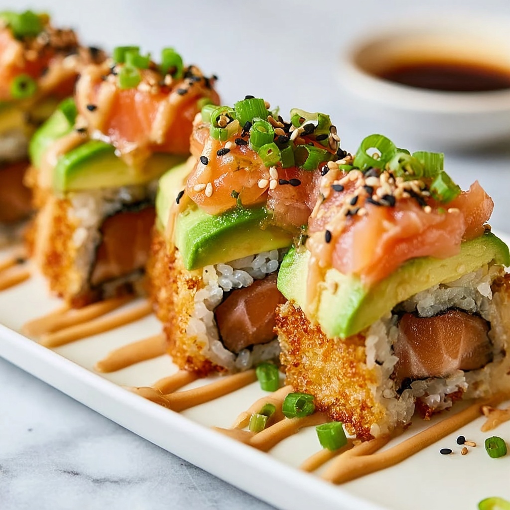 Crispy Rice Sushi Cupcakes with Smoked Salmon and Avocado Recipe - Recipe Image
