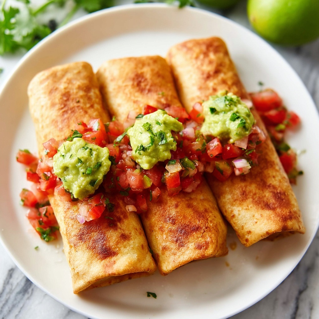 Easy Chicken Chimichangas with Crispy Baking or Frying Recipe - Recipe Image