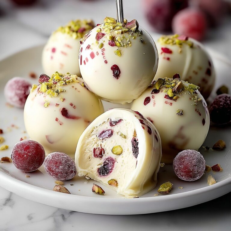 Cranberry Pistachio White Chocolate Truffles Recipe
