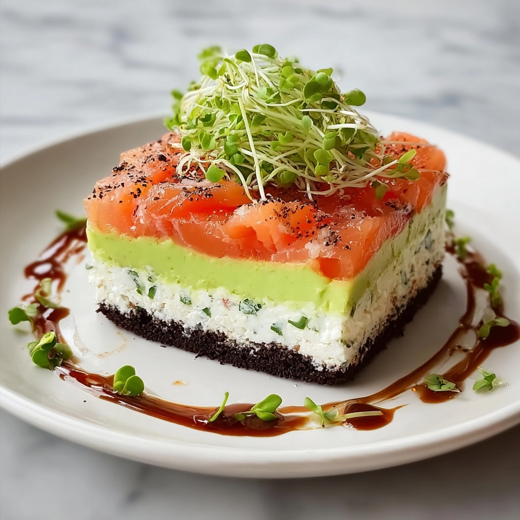 Savory Avocado & Salmon Cheesecake Recipe - Recipe Image