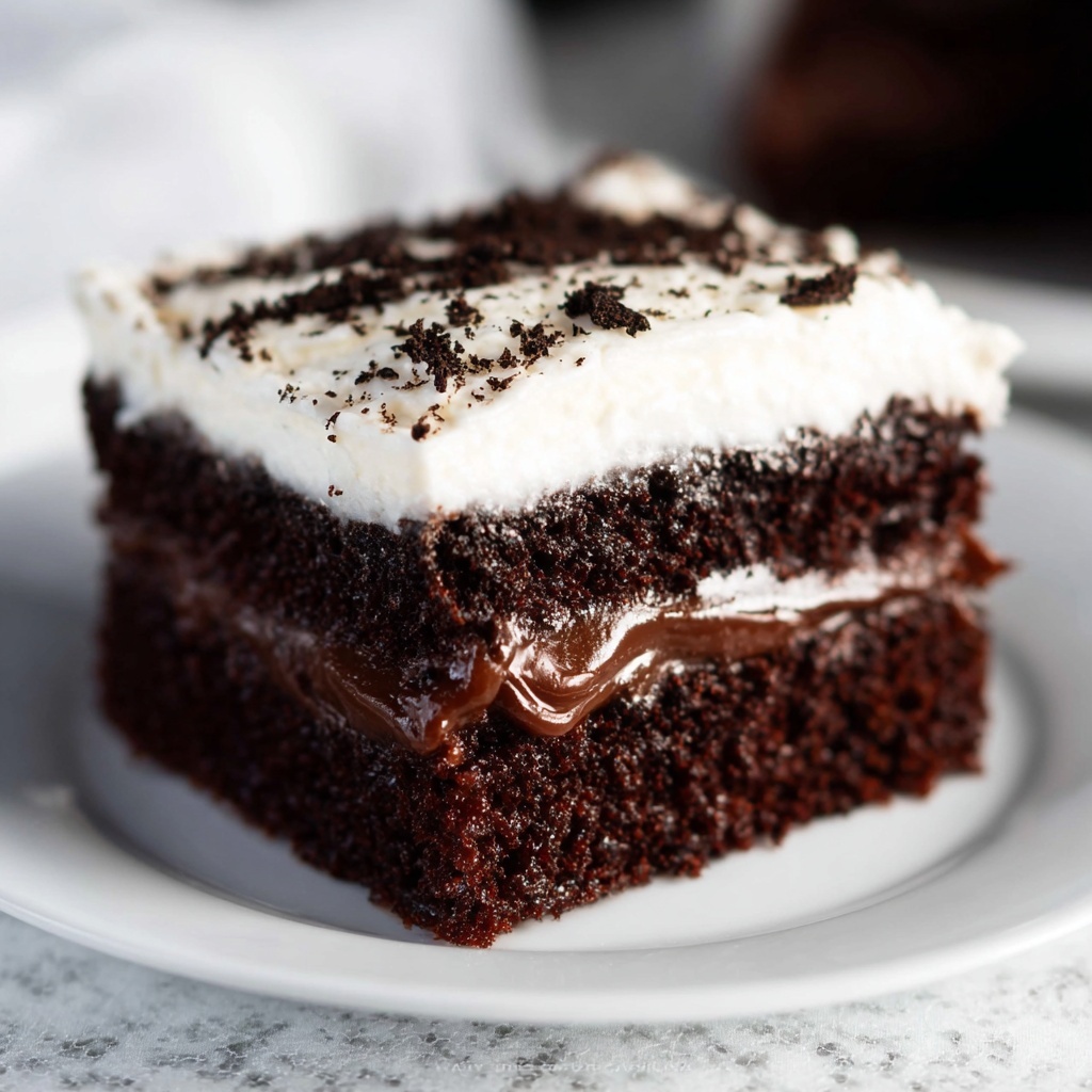 Thin Mint Chocolate Poke Cake Recipe - Recipe Image
