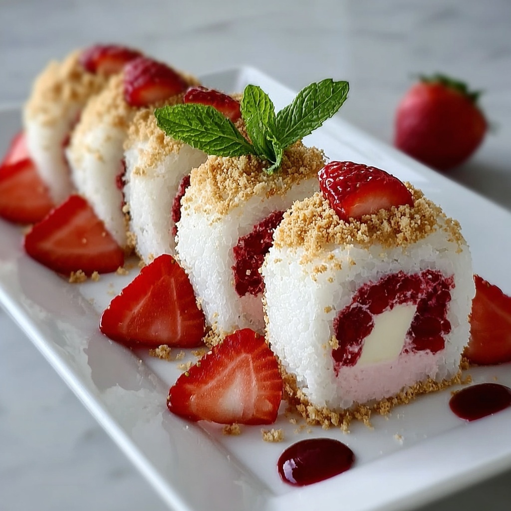Strawberry Shortcake Cheesecake Sushi Rolls Recipe - Recipe Image