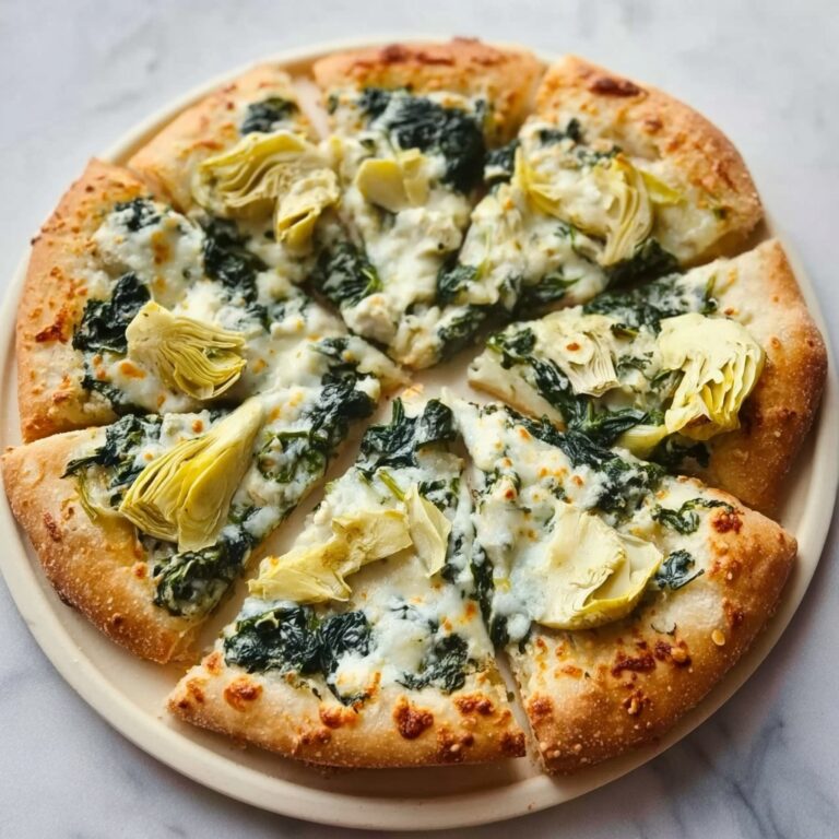 High Protein Spinach Artichoke Pizza Recipe