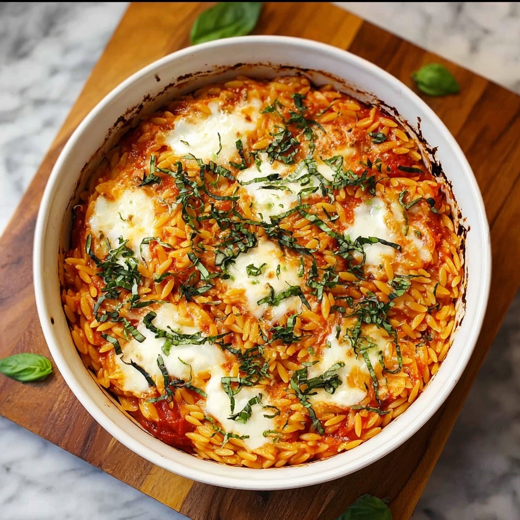 Baked Orzo Pasta with Spinach, Ricotta, and Fresh Mozzarella Recipe - Recipe Image
