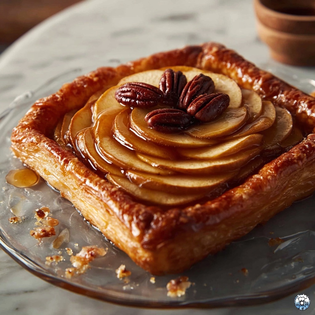 Apple and Pecan Danish Pastry Tart Recipe - Recipe Image