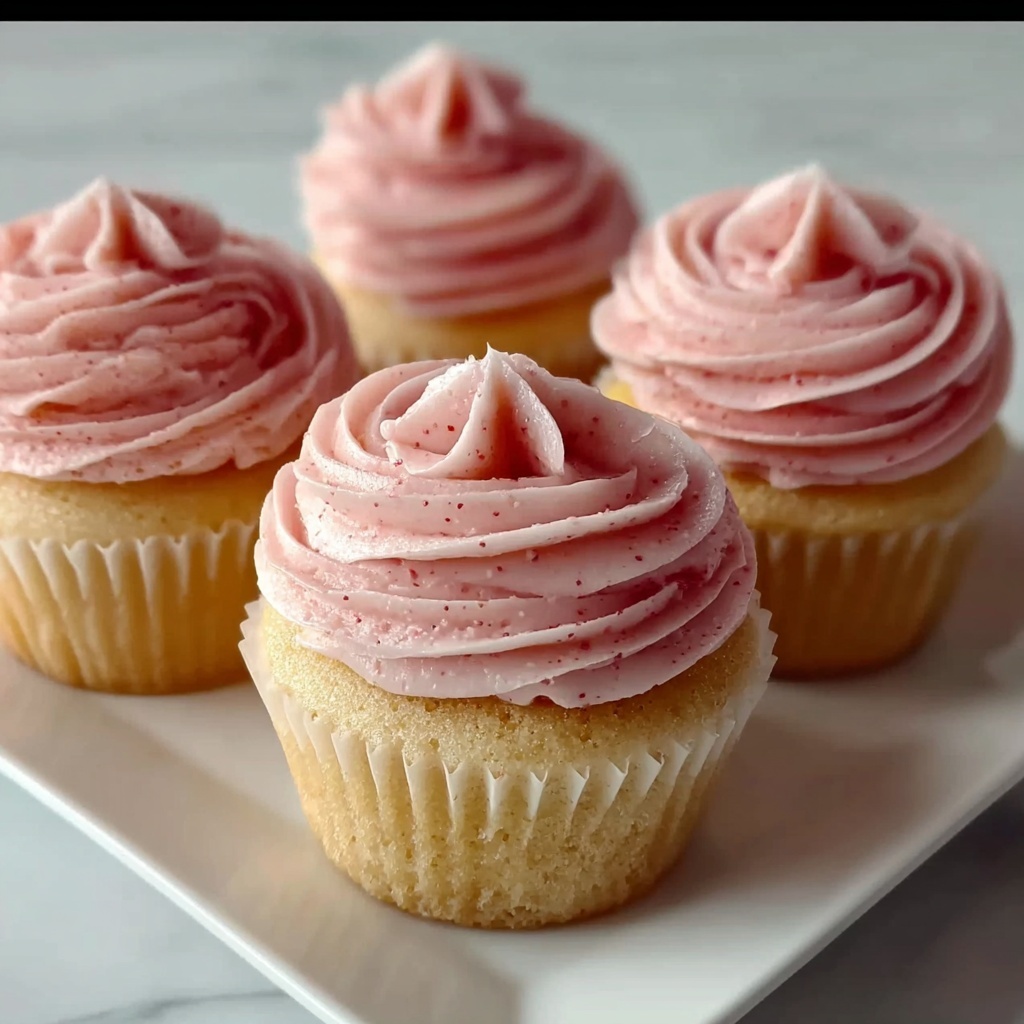 Vanilla Cupcakes with Blush Pink Buttercream Frosting Bliss Recipe - Recipe Image