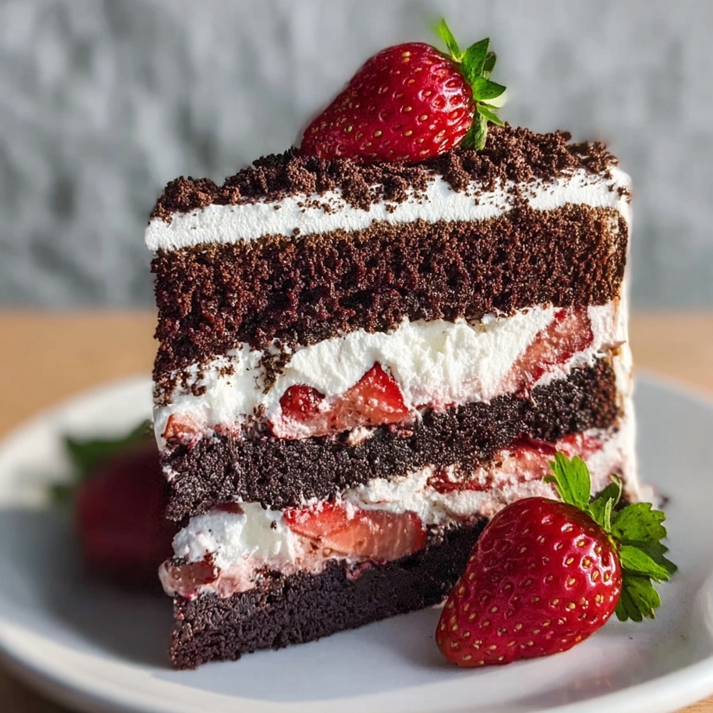 Dark Velvet Strawberry Cake Recipe - Recipe Image