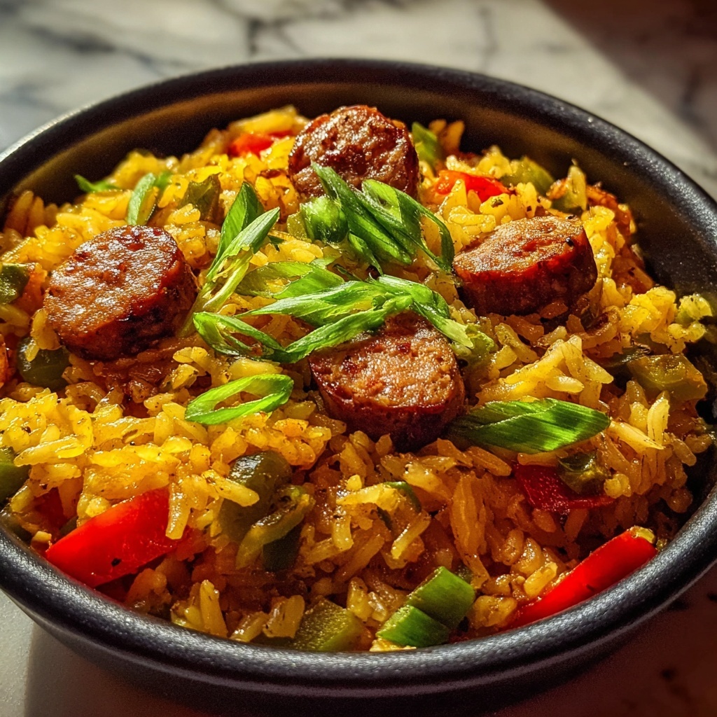 Cajun Sausage and Rice Skillet Recipe - Recipe Image