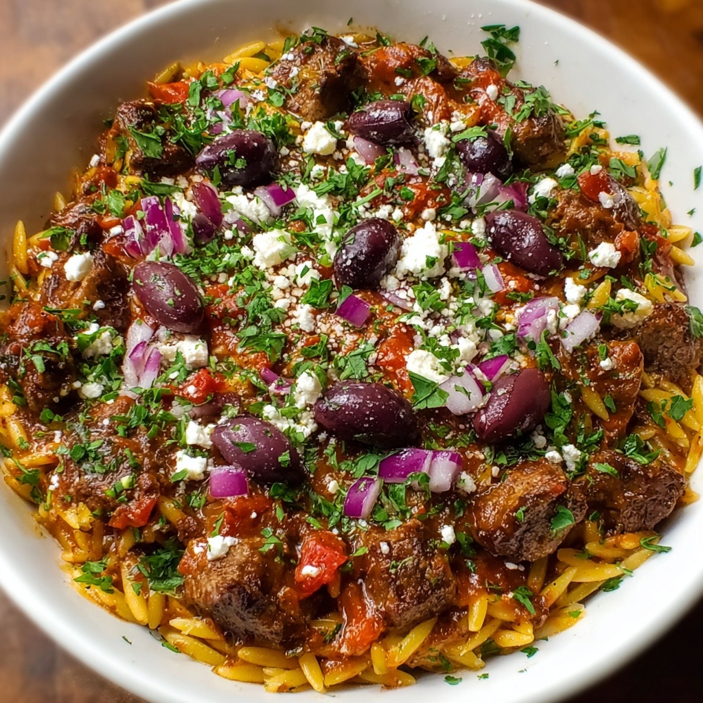 Greek Beef Orzo Pasta Recipe - Recipe Image