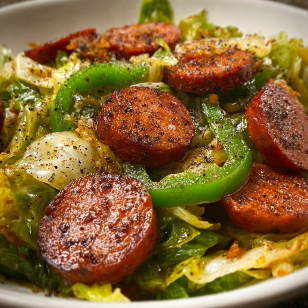 Sausage and Cabbage Stir Fry Recipe - Recipe Image